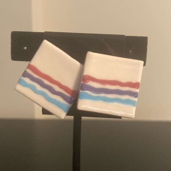 Colorful tile earring - Picture 1 of 2
